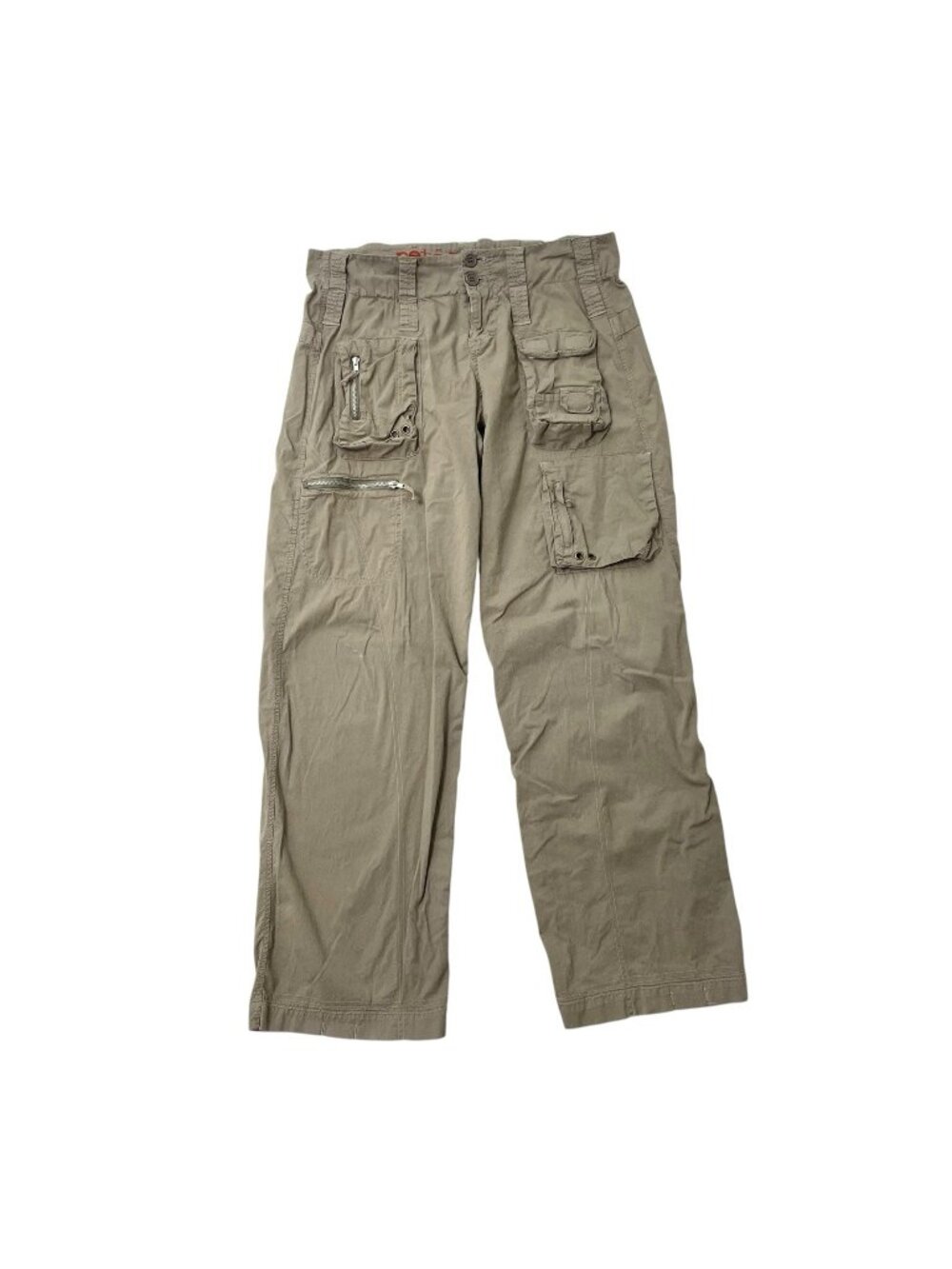 Johnny Was Pete & Greta Cargo Pants Lightweight Y2K Streetwear Army Green size 6